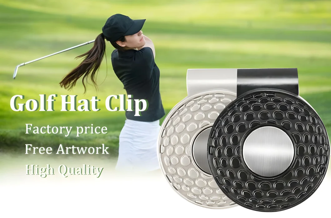 High Quality Free Design Custom Logo Metal Golf Coin Ball Marker Magnetic Golf Hat Clip Custom Golf Ball Marker