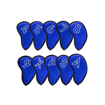 Logo personnalisé bon marché Meshy Golf Iron Headcover Golf Club Head Covers Set Fit All Brands Ping Clubs