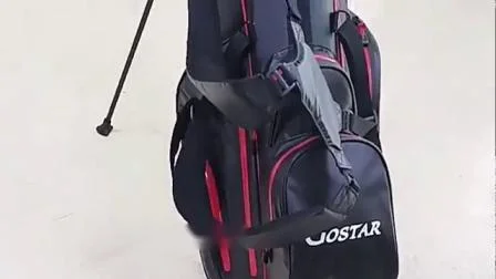 Sac de golf léger à 7 séparateurs noir et rouge Sac de golf étanche