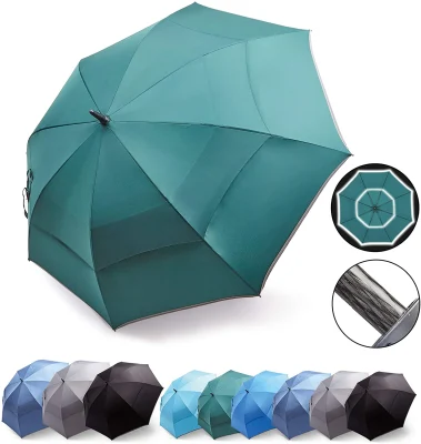 Ouverture automatique Grand parapluie de golf Sécurité nocturne Bande réfléchissante Coupe-vent Imperméable Protection UV Poignée antidérapante pour les jours de pluie