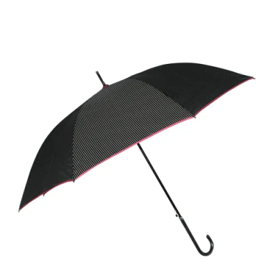 Parapluie automatique de pluie de pongé/parapluies de cadeau extérieur de soleil/parasol droit de rayure de dame droite de publicité/parapluie UV de Promotion faite sur commande