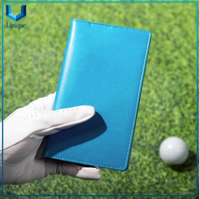 Tout nouveau support de carte de pointage de golf en cuir noir, support en cuir de pointage de golf de conception personnalisée en gros d'usine de haute qualité